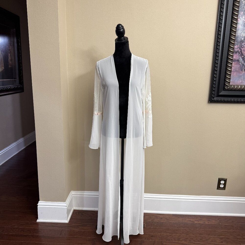 Jonquil Diane Samandi Bridal Lace Peignoir Robe Size M/L Vintage